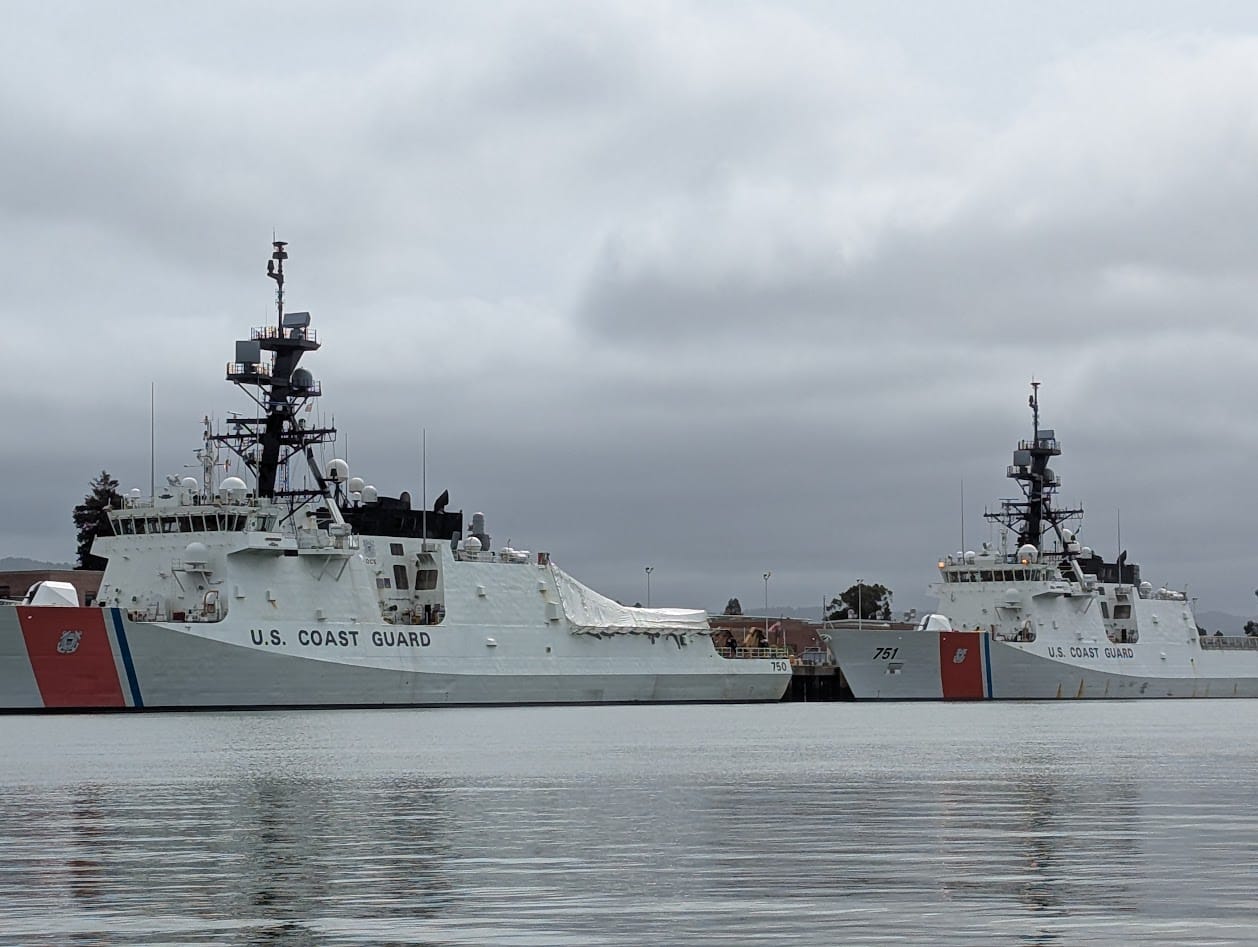 closeup of the coast guard ships