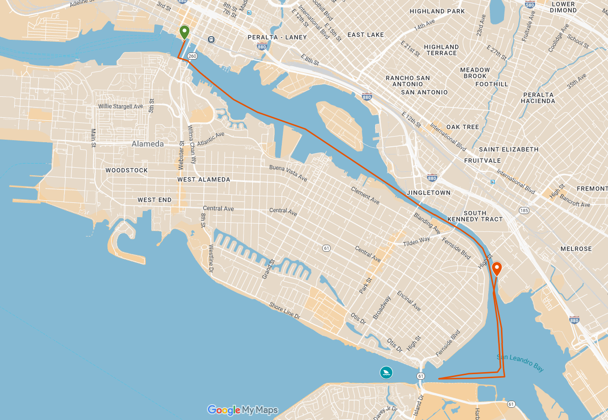 zoom of the previous map, showing a closeup of alameda and the oakland estuary