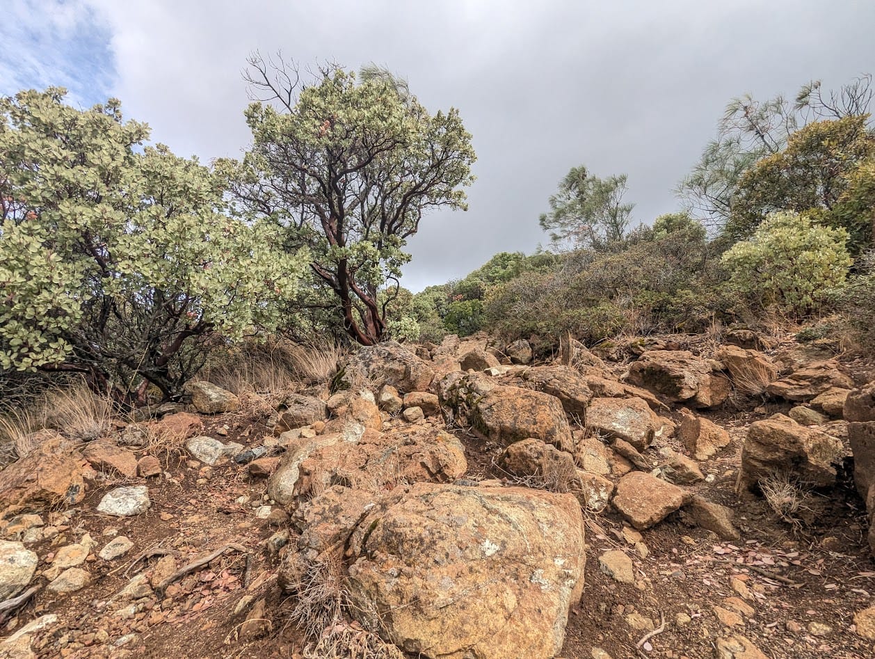 the trail is boulders